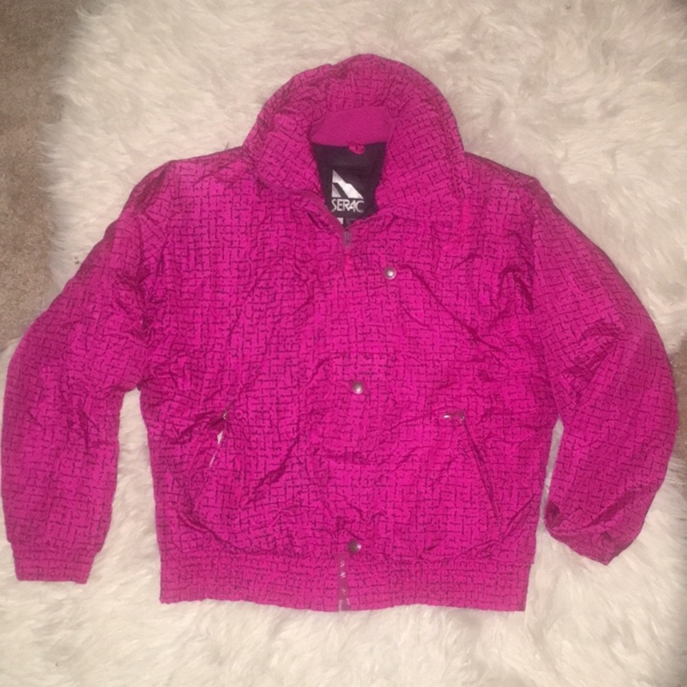 Vintage Retro Hot Pink Ski Jacket